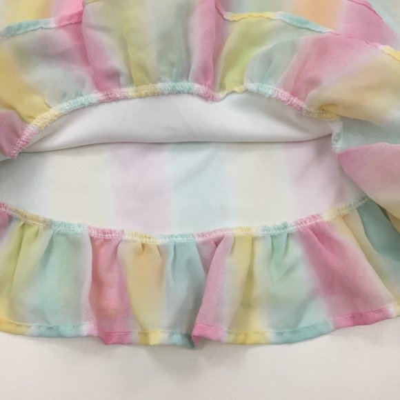 NWT Girls LITTLE ME Multi-Colored Floral Applique Chiffon Tunic Top & Pant Set - Picture 7 of 10